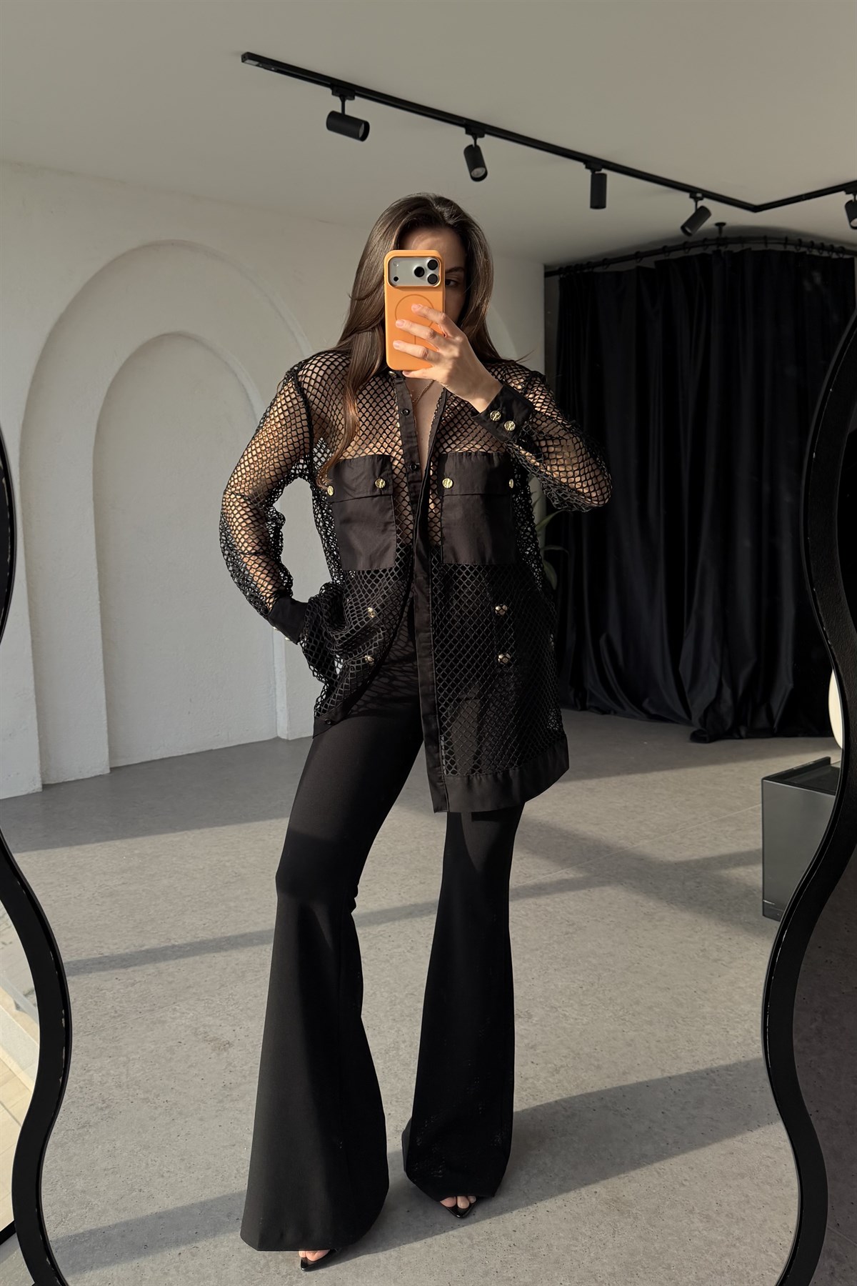 Alone Siyah File Gömlek