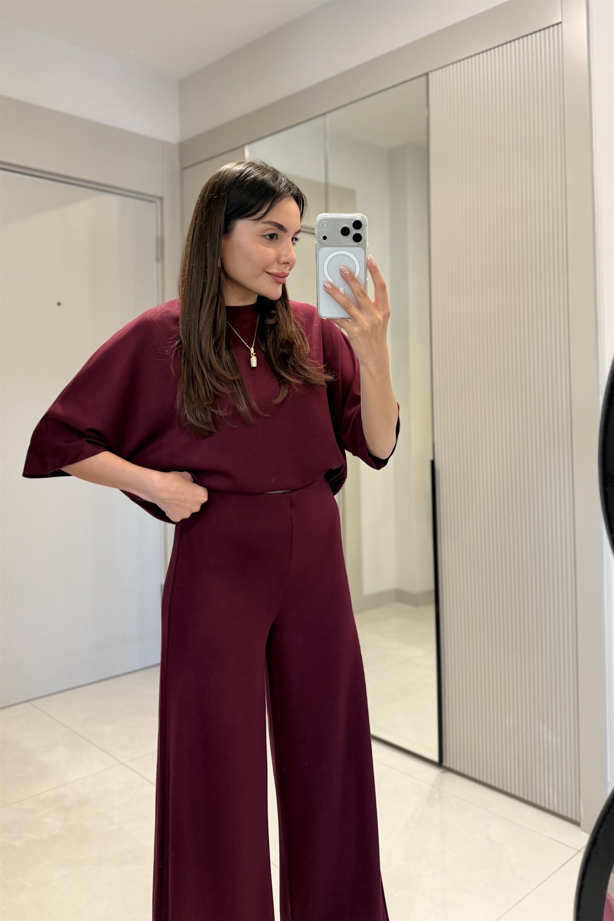 Alore Bordo Modal Eşofman Takım