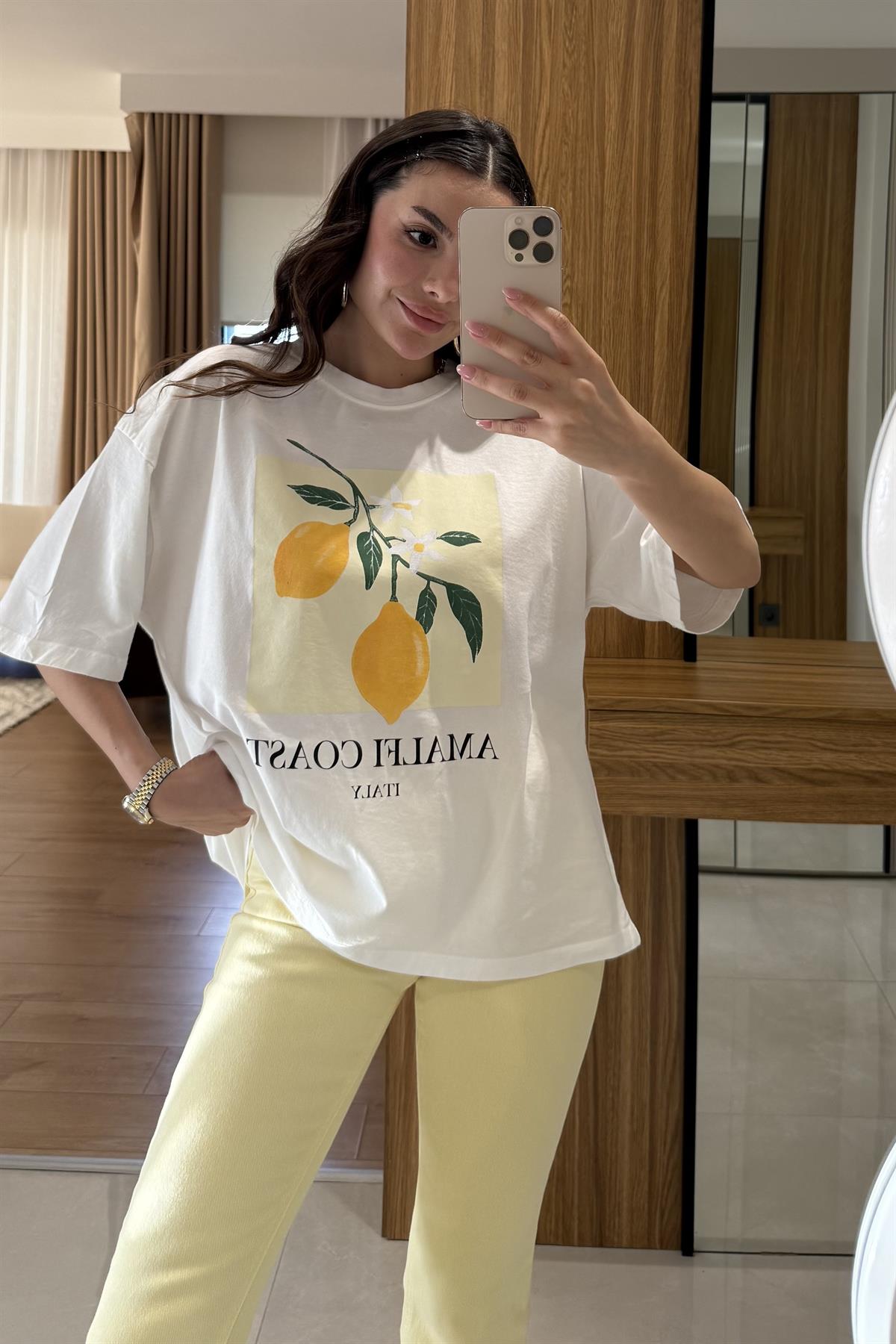 Amalfi Limon Baskılı Tshirt 