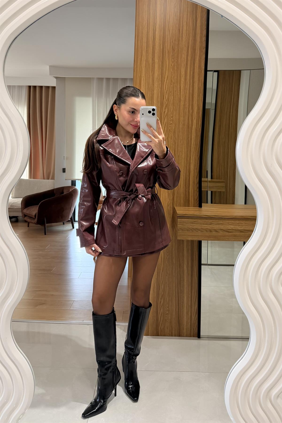Amanta Bordo Rugan Etekli Takım