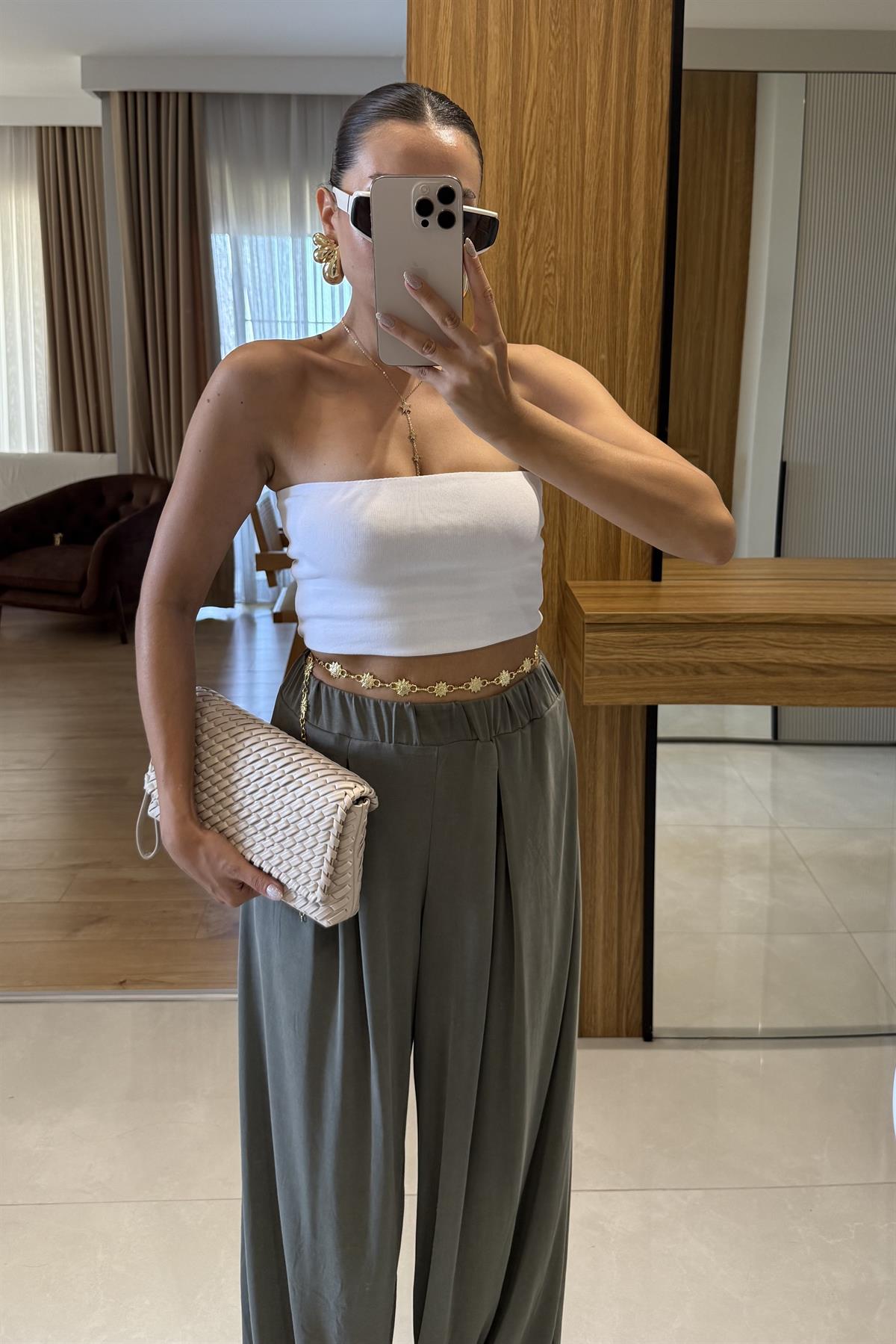 Amaris Beyaz Straplez Dilvin Crop