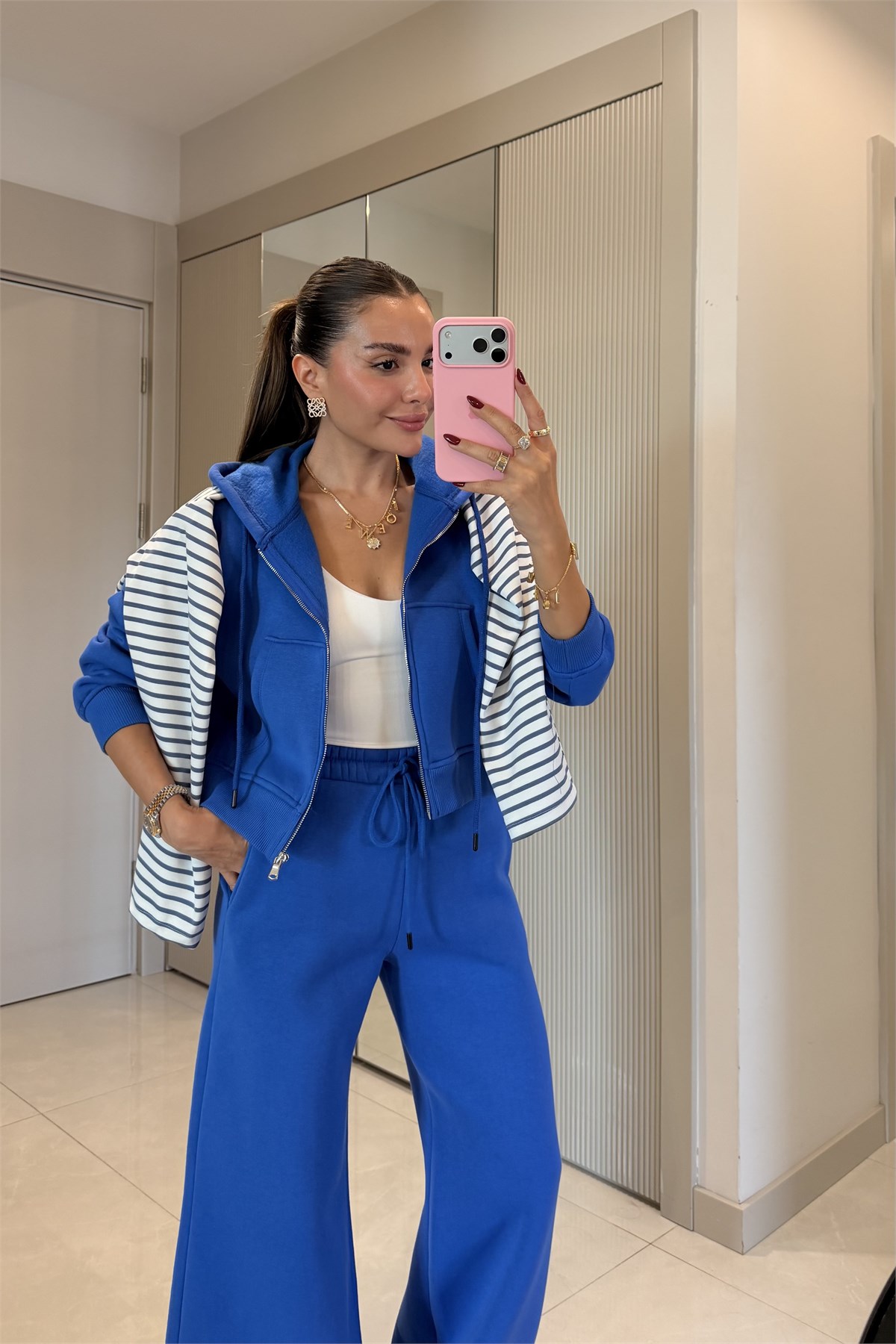 Ameira Lacivert Üç İplik Takım