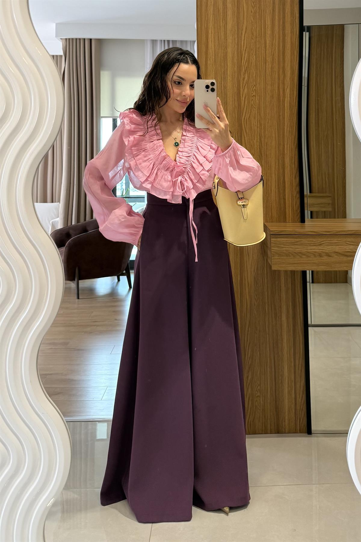 Amely Mürdüm Geniş Paça Pantolon