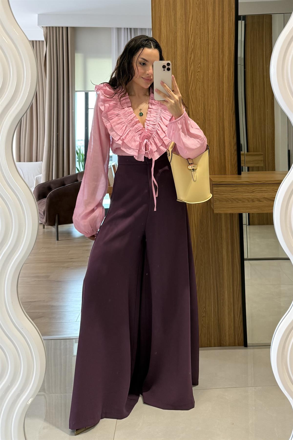 Amely Mürdüm Geniş Paça Pantolon