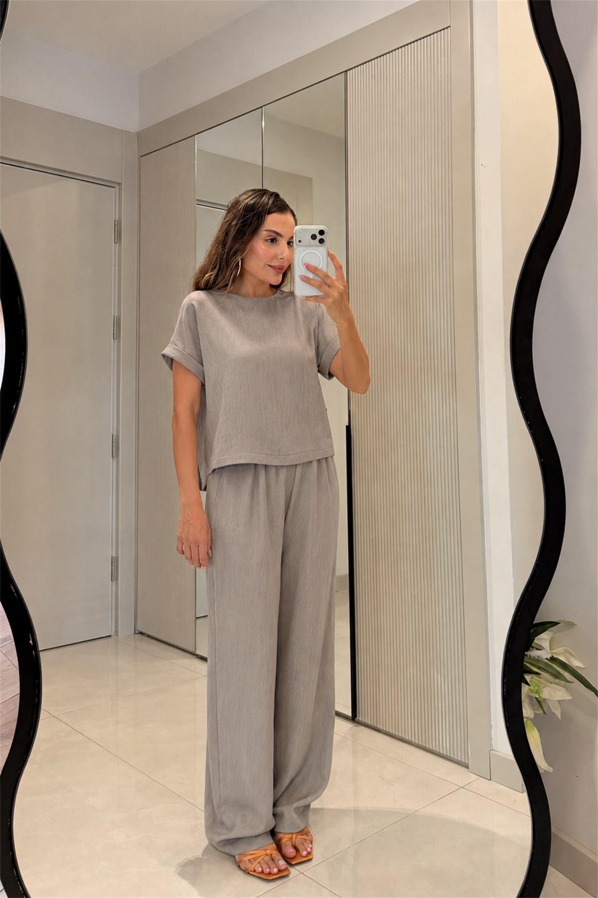 Aniston Vizon Bluz Pantolon Takım