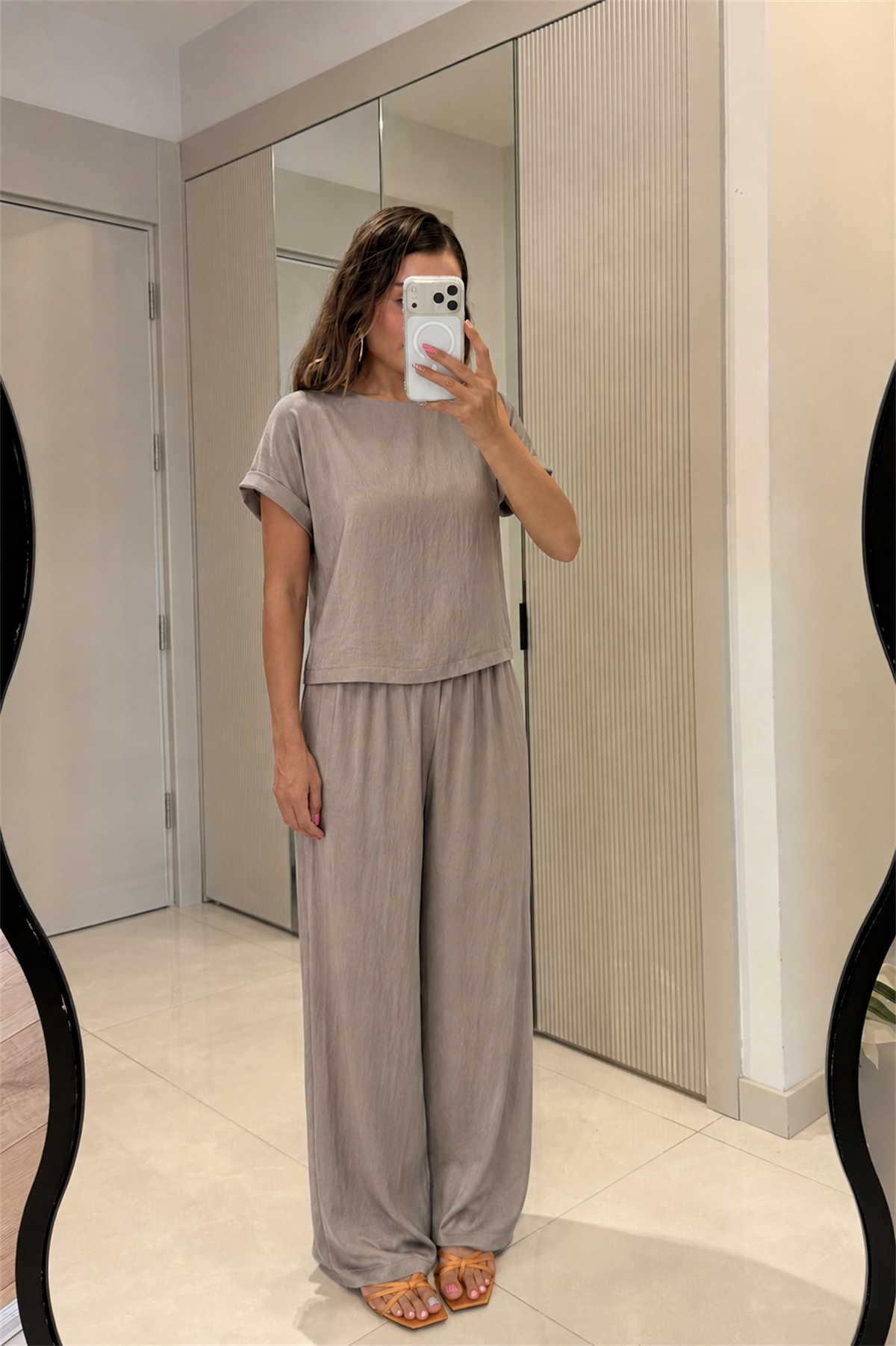 Aniston Vizon Bluz Pantolon Takım