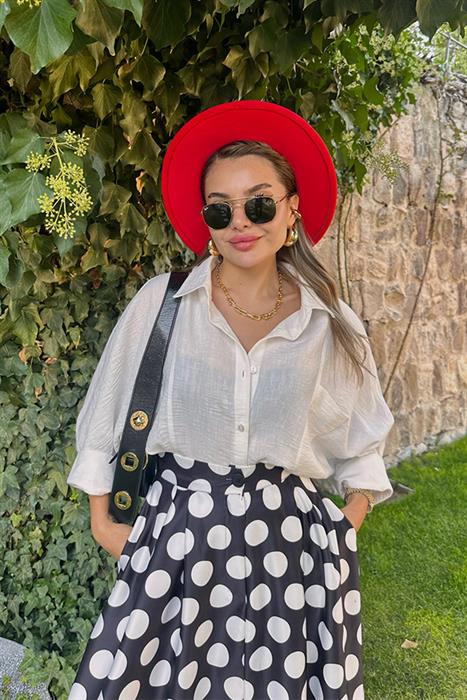 Anna Beyaz Oversize Gömlek