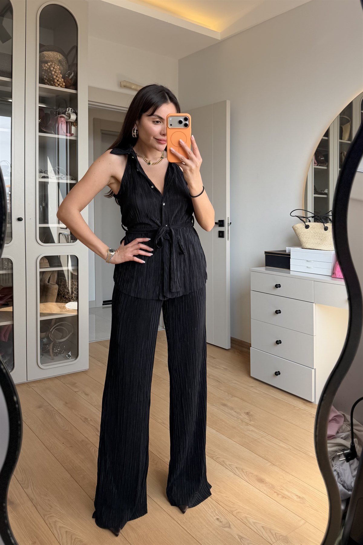 Antoly Siyah Kırinkıl Kuşaklı Takım