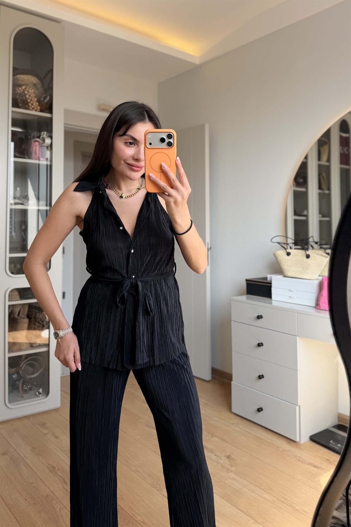 Antoly Siyah Kırinkıl Kuşaklı Takım