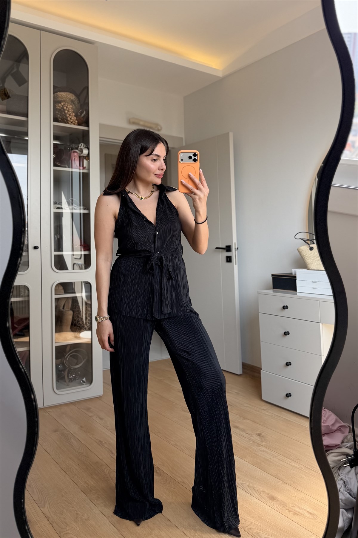 Antoly Siyah Kırinkıl Kuşaklı Takım