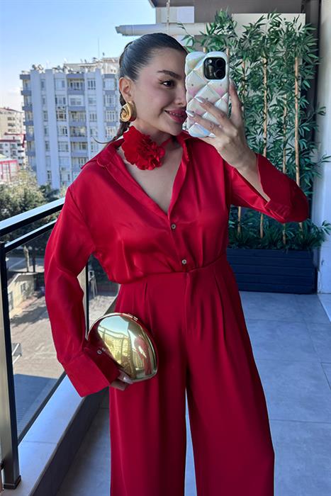 Archive Kırmızı Saten Gömlek