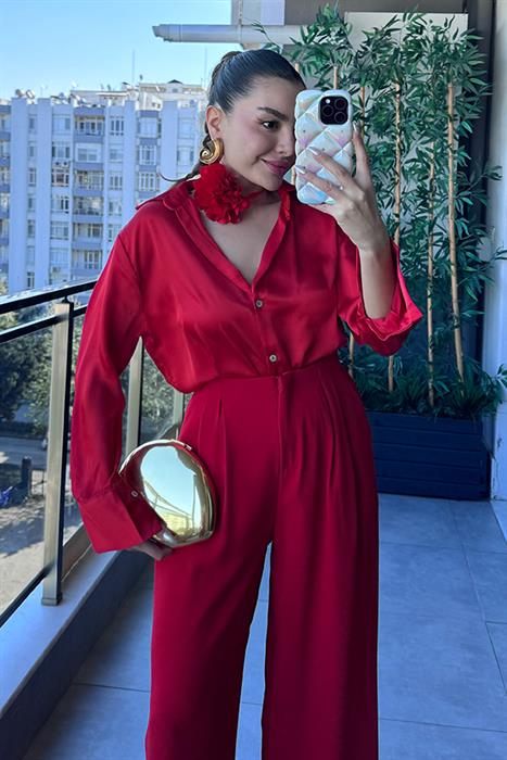 Archive Kırmızı Saten Gömlek