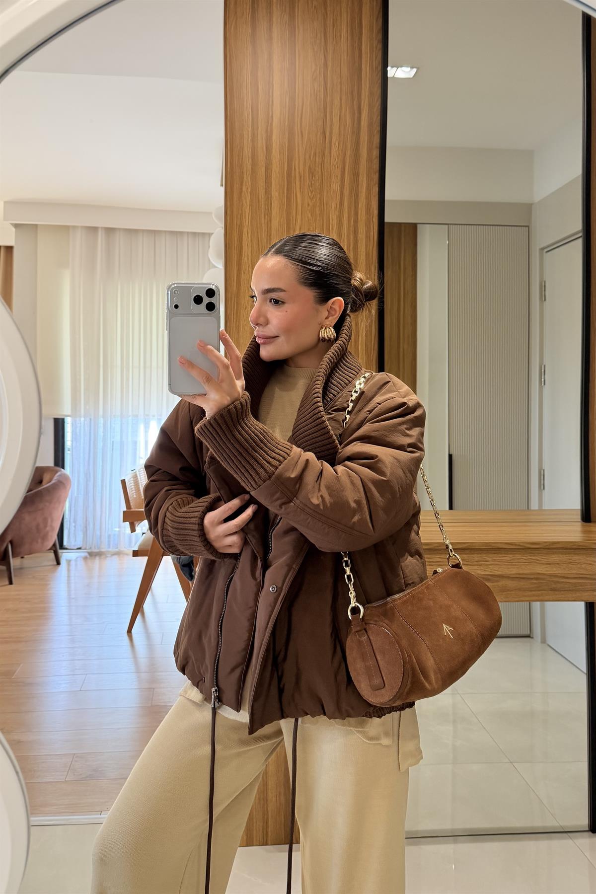 Argus Kahverengi Şişme Mont