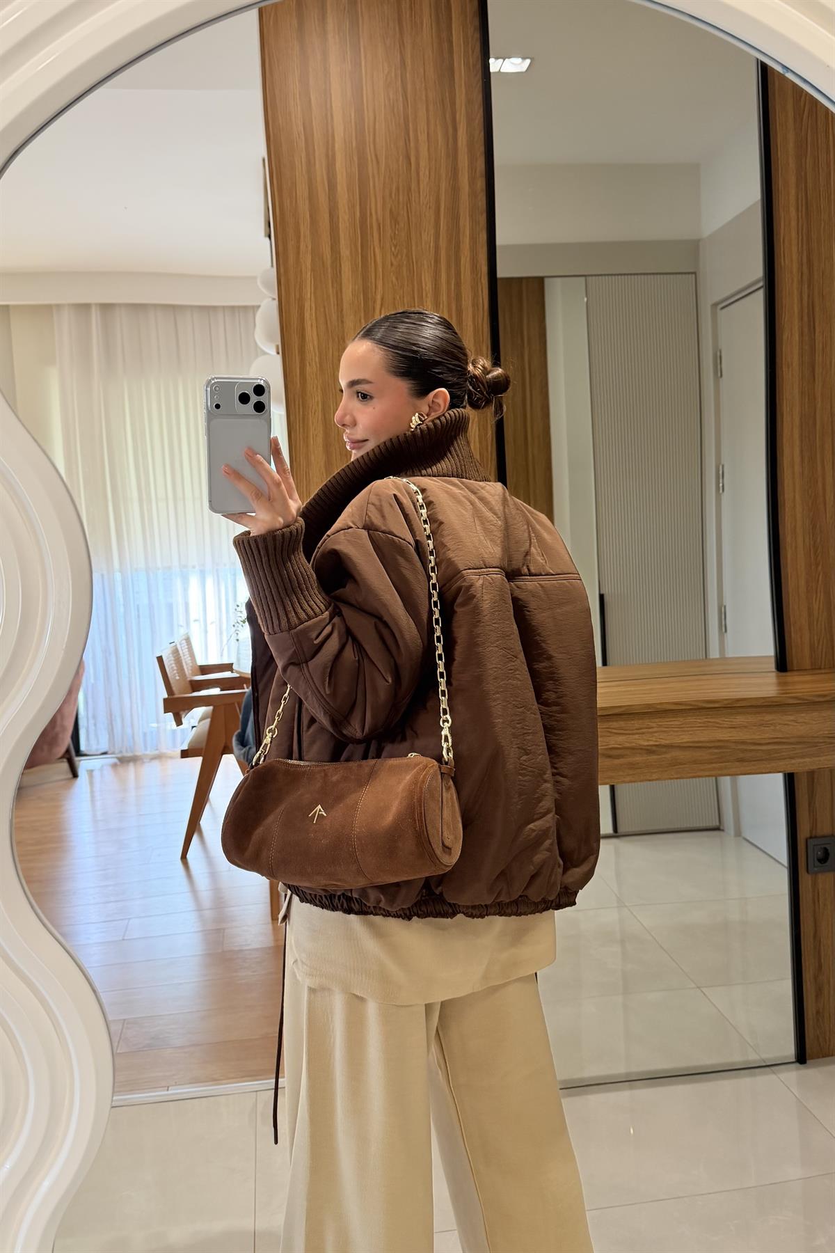 Argus Kahverengi Şişme Mont