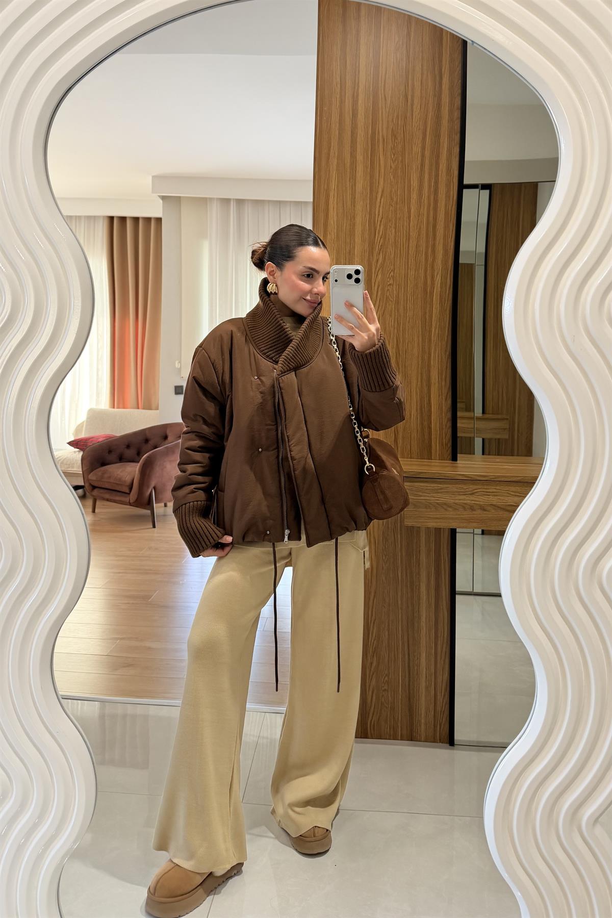 Argus Kahverengi Şişme Mont