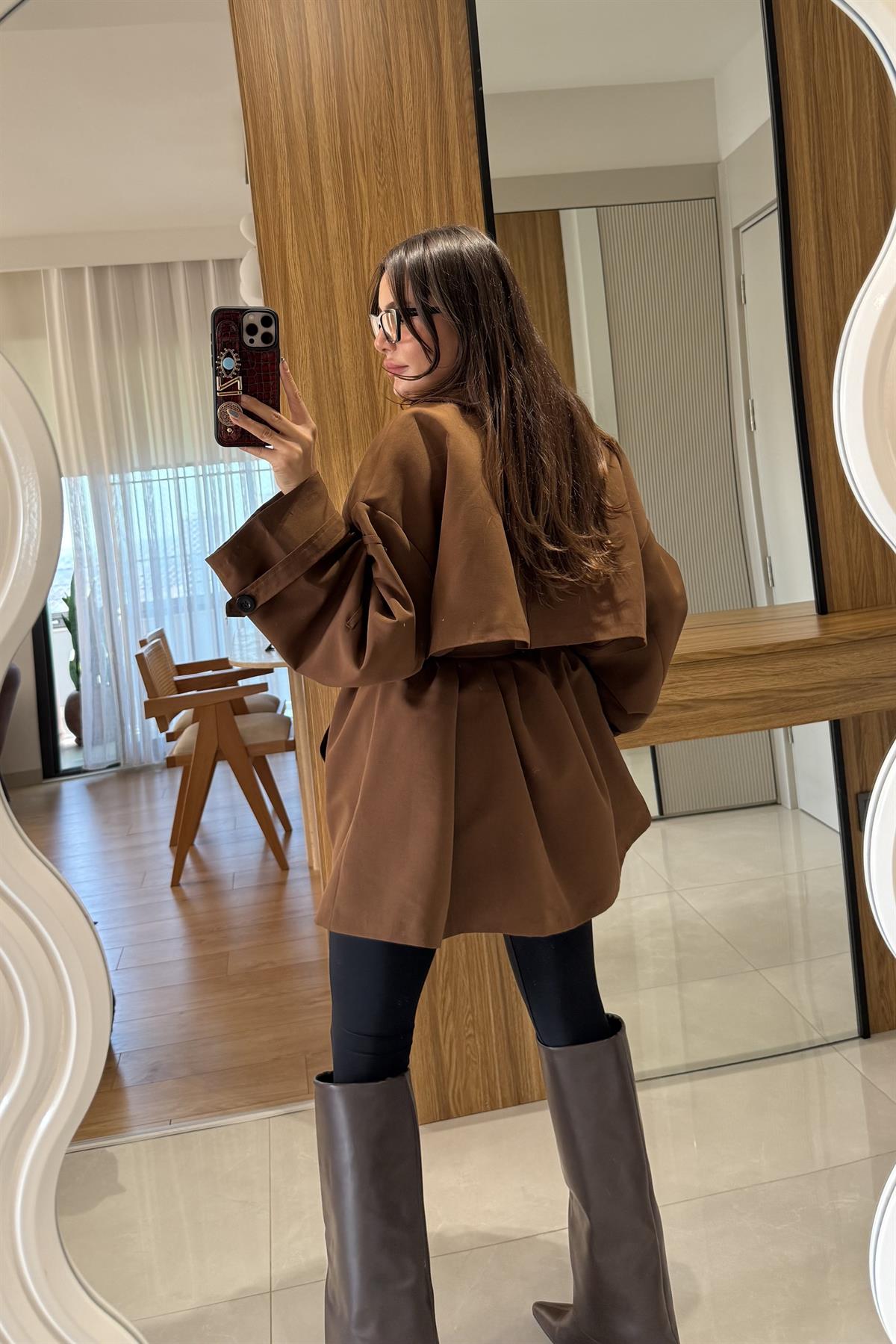 Arnous Acı Kahve Kuşaklı Trenç 