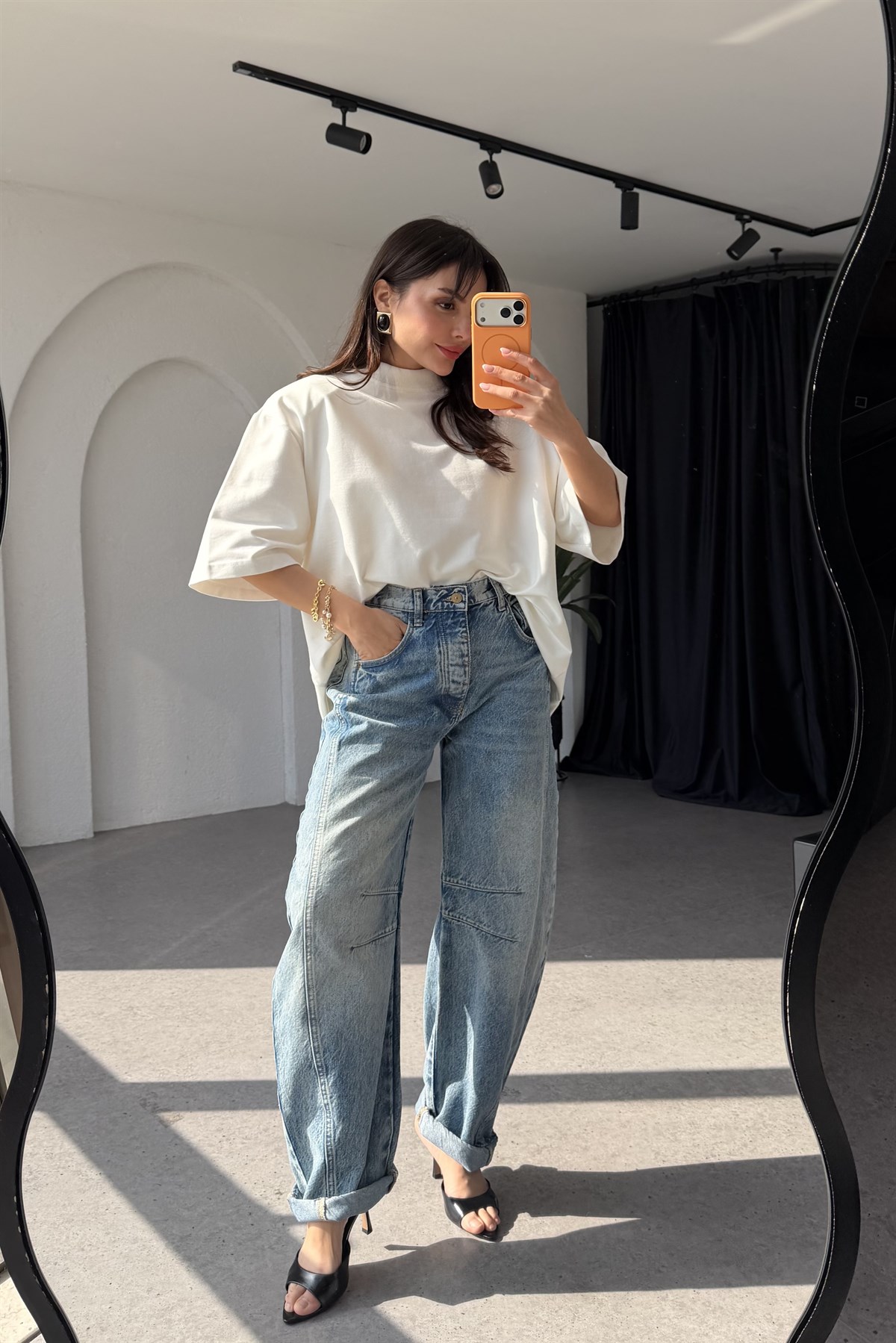 Romane Midblue Balon Kesim Jean