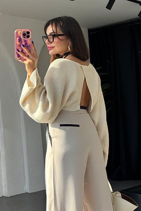 Ascia Sırtı Açık Orj Model Tasarım Kazak