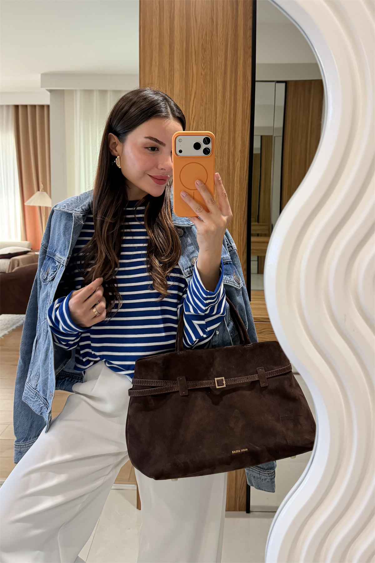 Asher Denim Arkası Yazılı Ceket