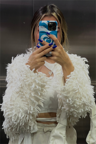 Asos beige püsküllü hırka