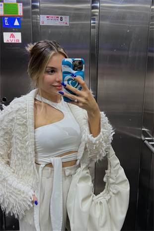 Asos beige püsküllü hırka