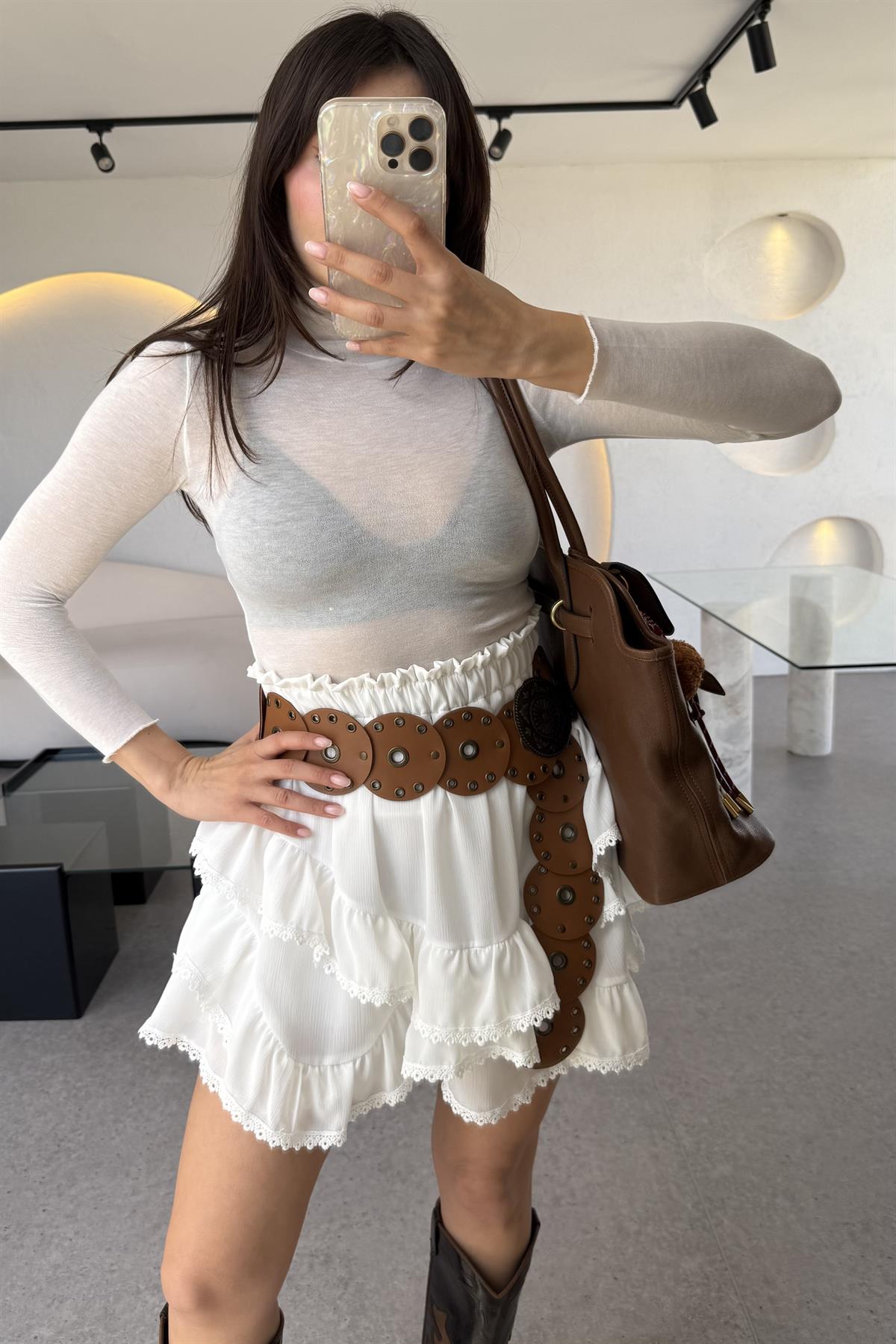 Avril Beyaz Transparan Basic Body