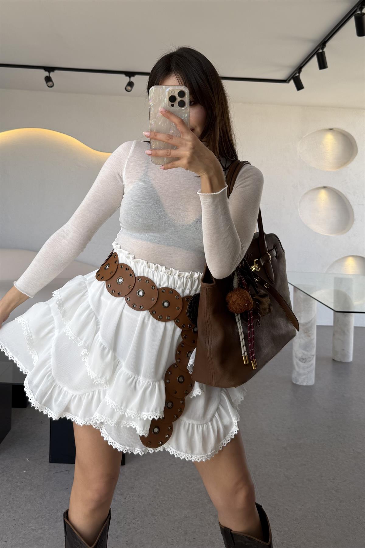 Avril Beyaz Transparan Basic Body