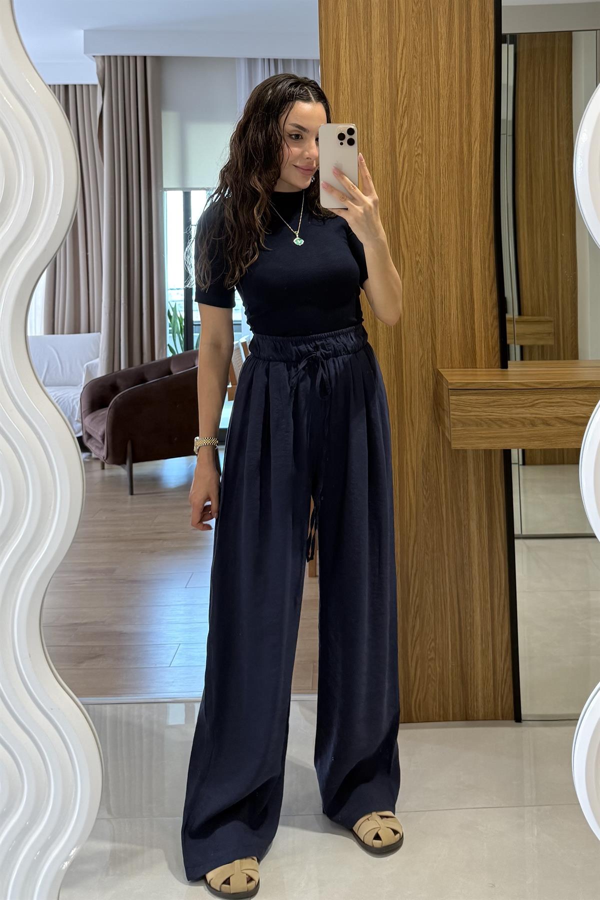 Axelle Lacivert Tensel Pantolon