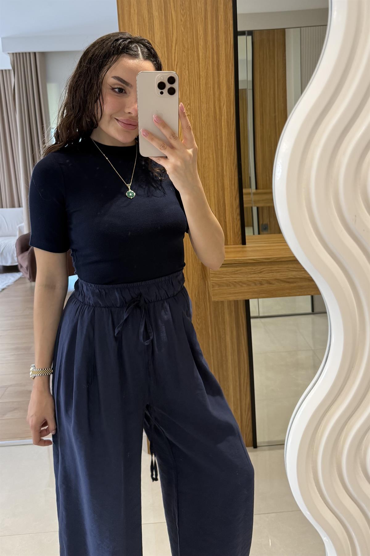 Axelle Lacivert Tensel Pantolon