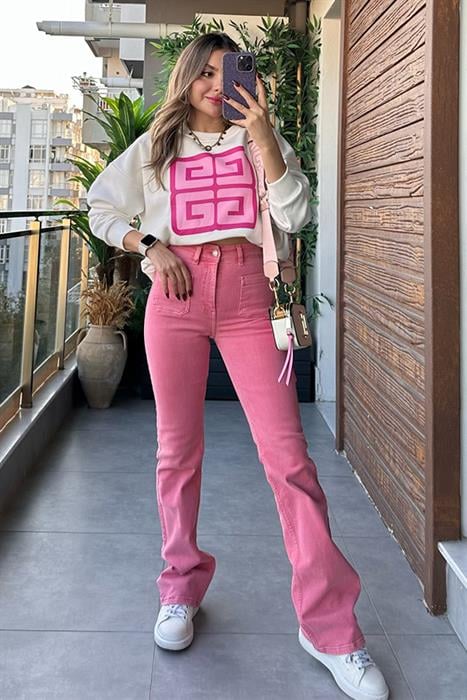 Babylone Pembe Cep Detaylı Jean