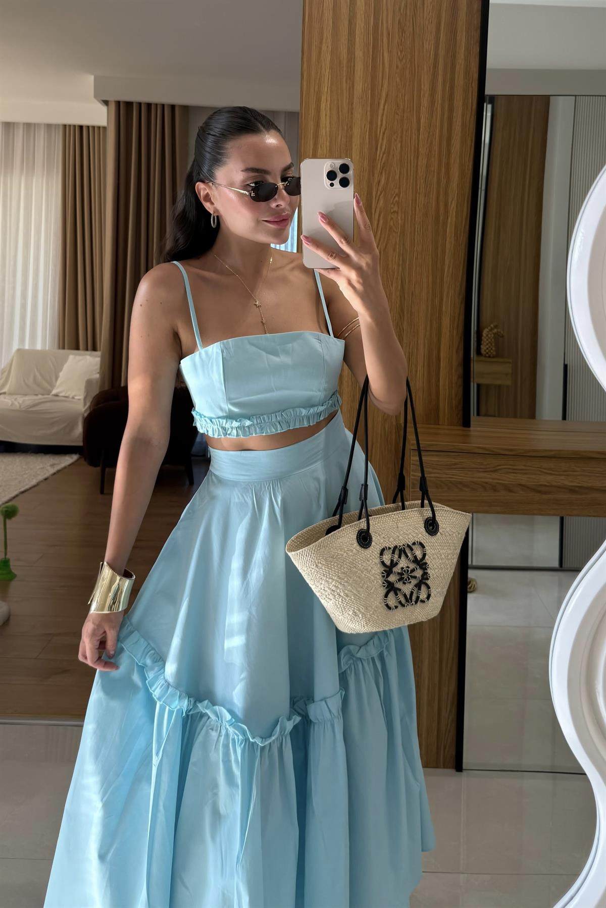 Bailey Mavi Çan Etekli İkili Takım