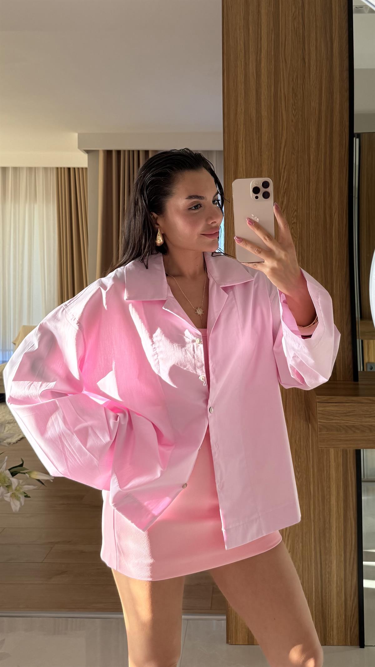 Bally Pembe Oversize Gömlek