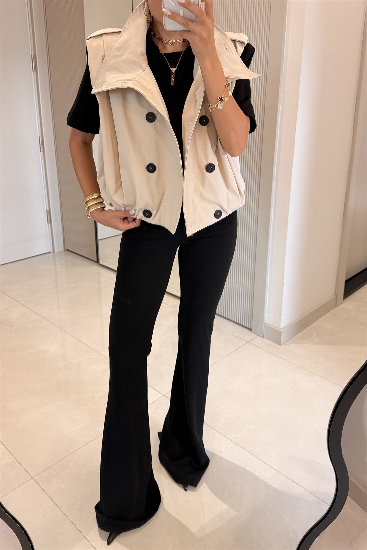 Banja Taş Oversize Trenç Yelek