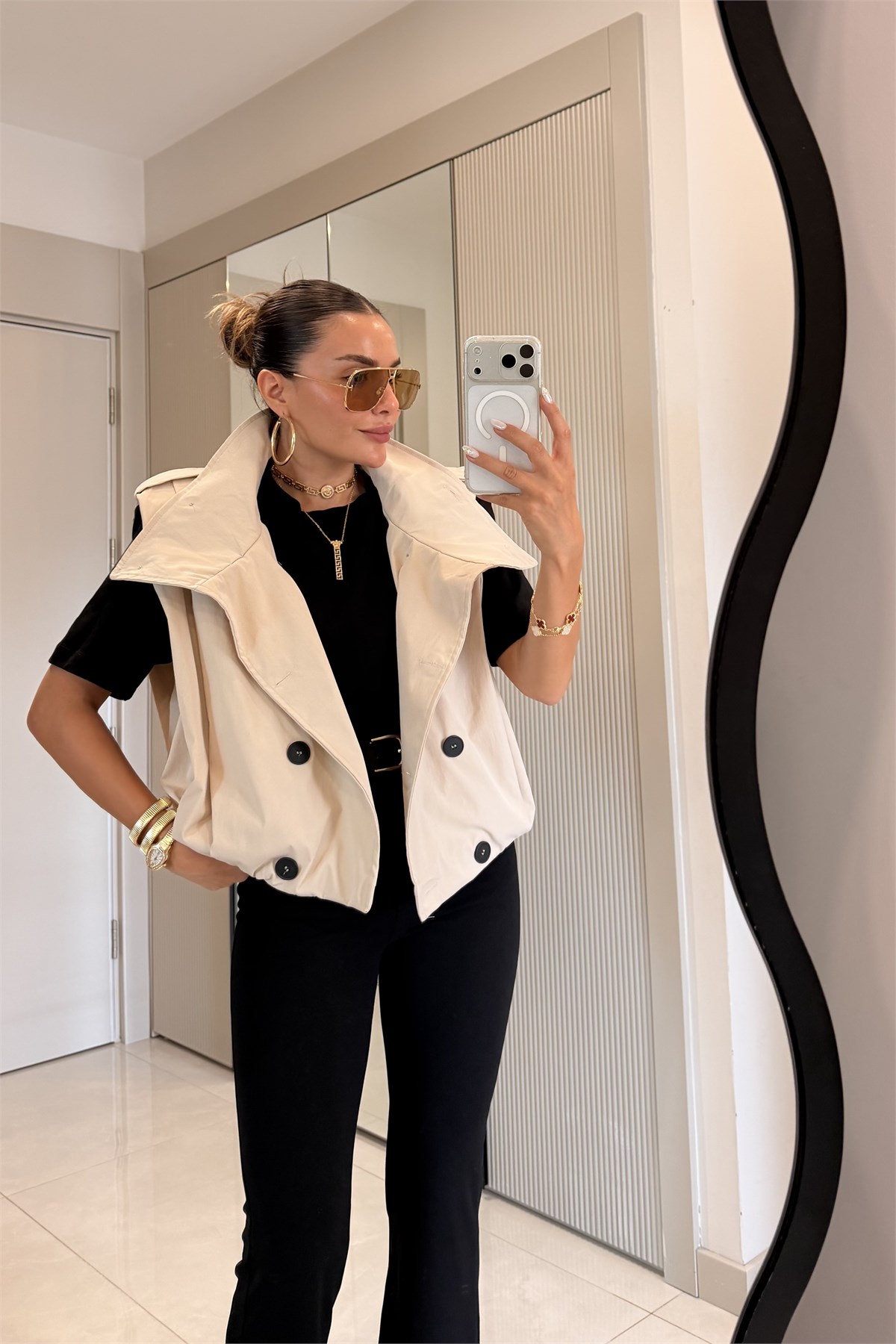 Banja Taş Oversize Trenç Yelek