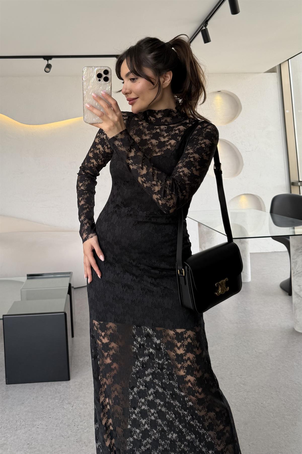 Barbara Astarlı Dantel Elbise 