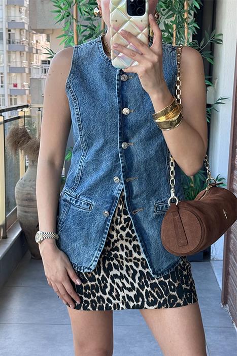 Barge Tasarım Kot Yelek