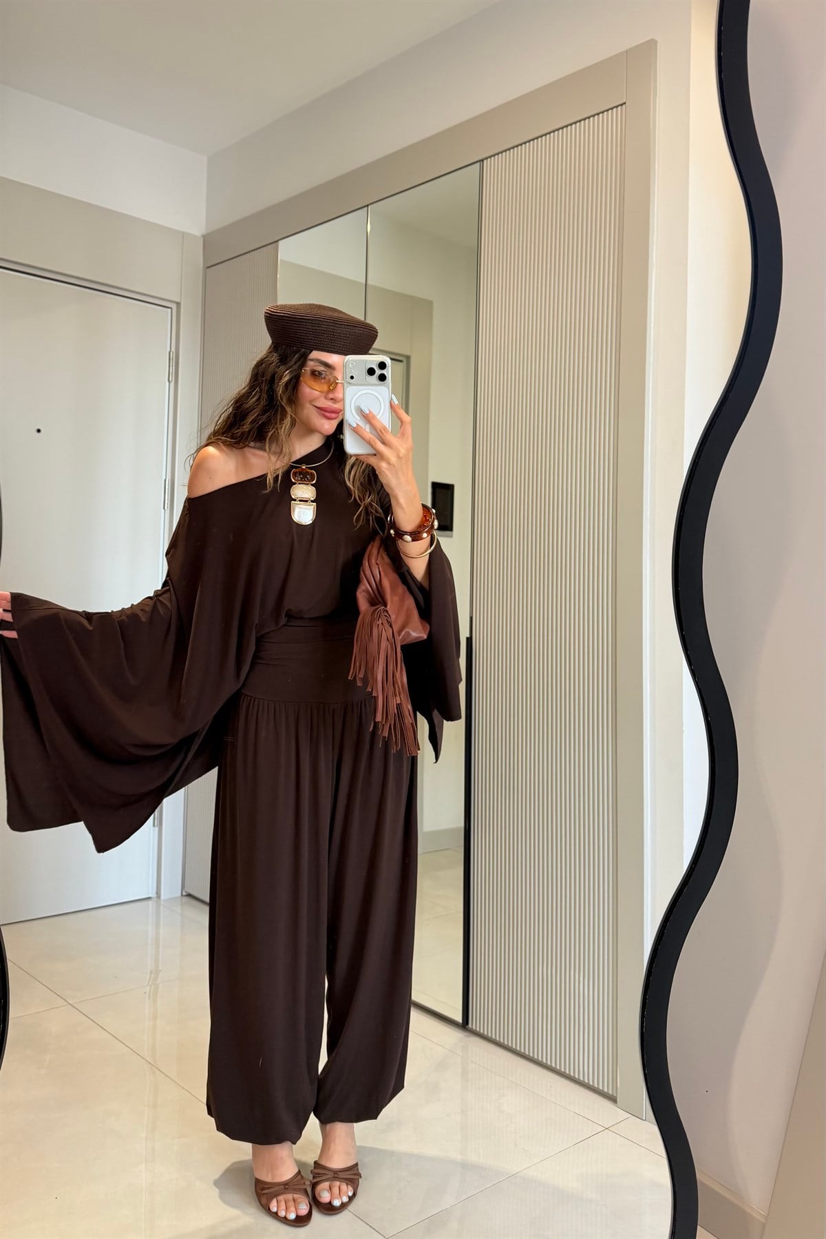 Barnes Kahve Şalvarlı Premium Takım