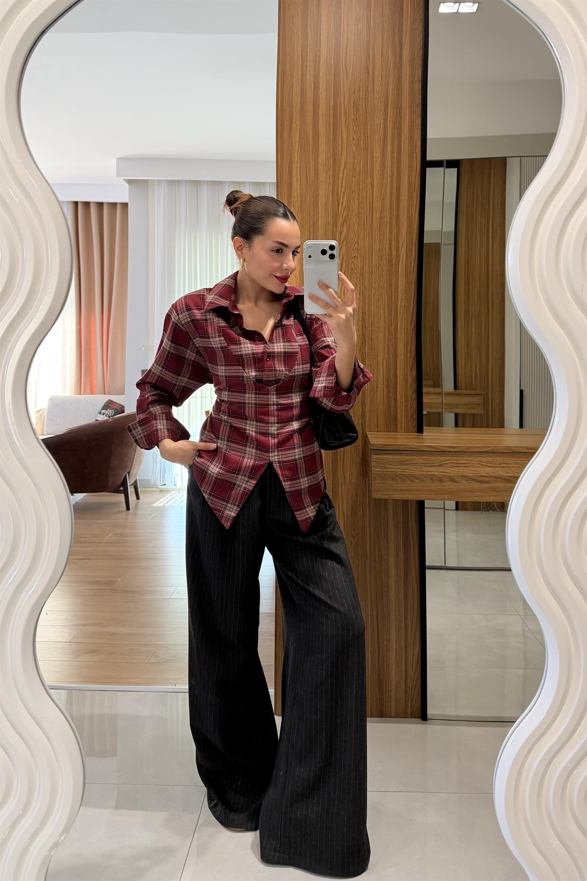 Barnet Siyah Çizgili Palazzo Pantolon