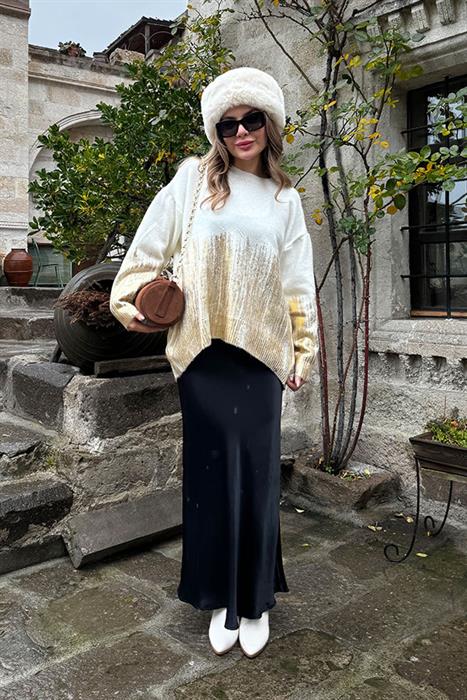 Barox altı gold beyaz kazak