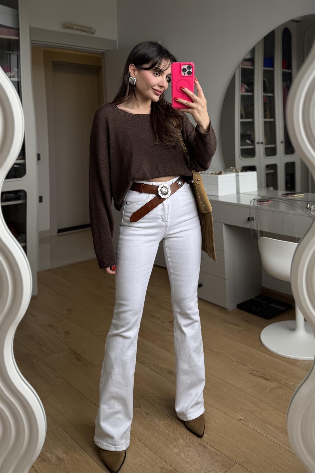 Beans Beyaz İspanyol Jean