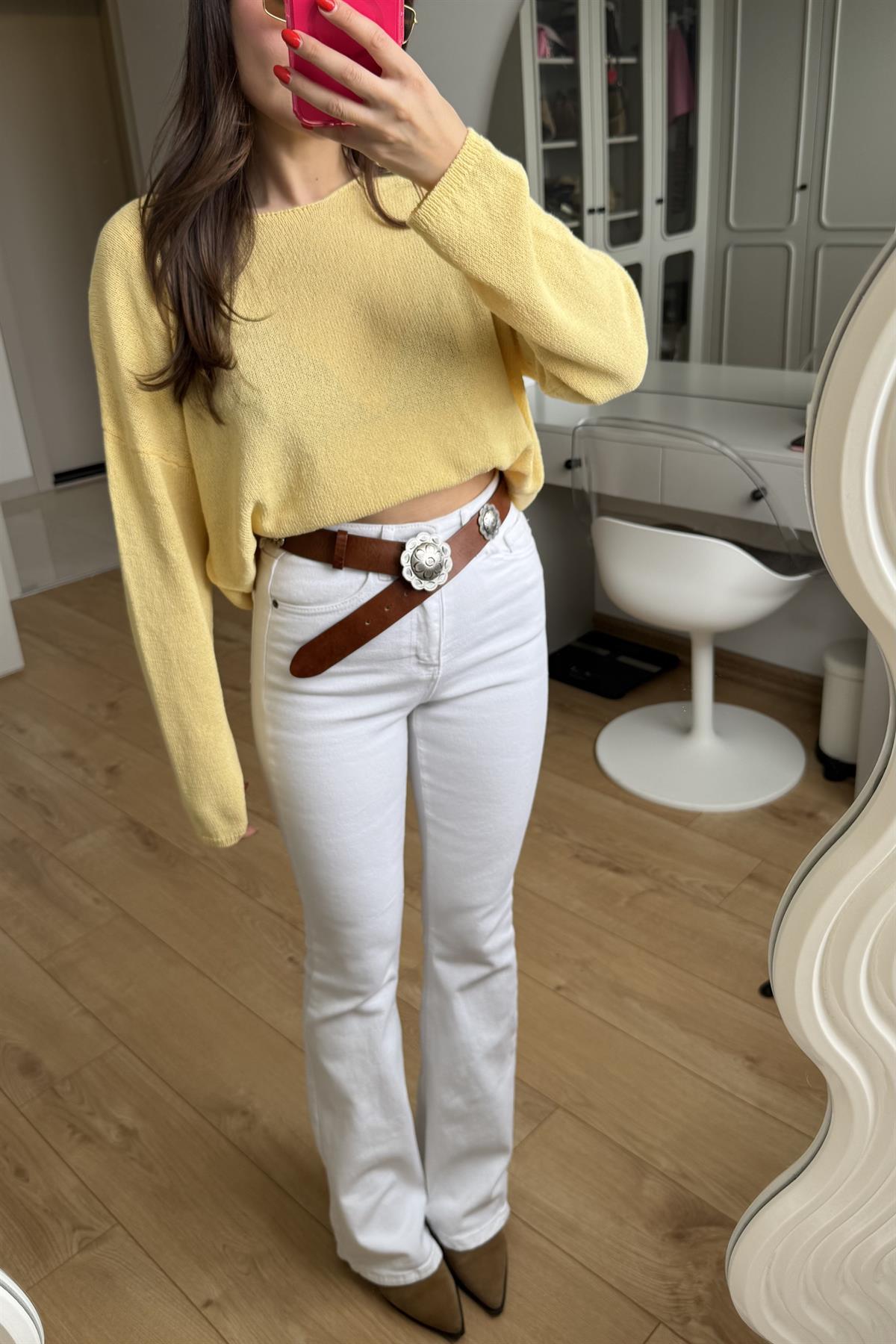 Beans Beyaz İspanyol Jean