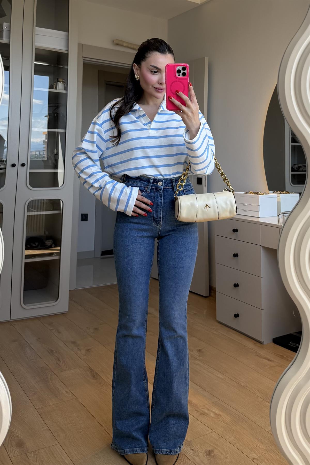 Beans Midblue İspanyol Jean