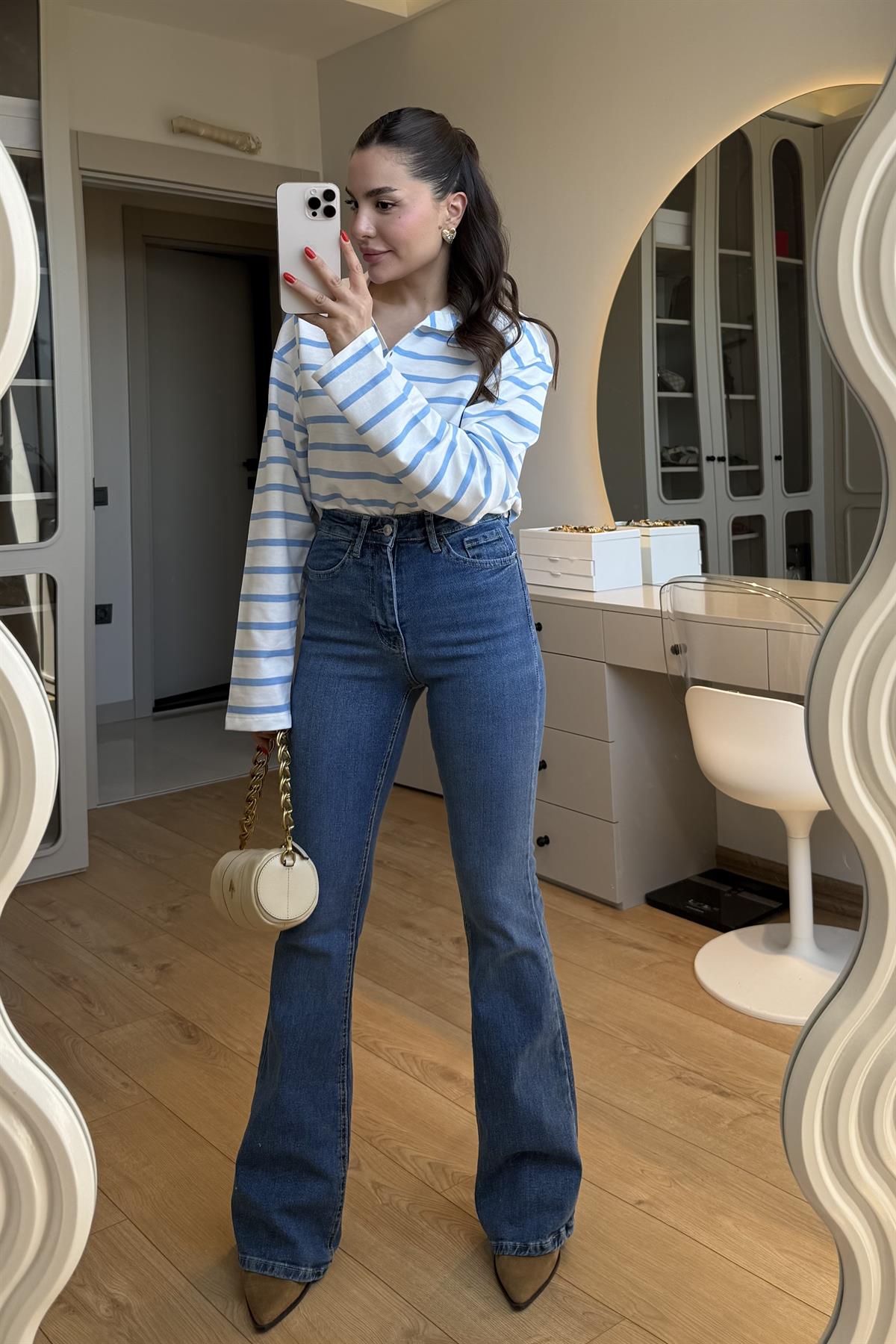 Beans Midblue İspanyol Jean