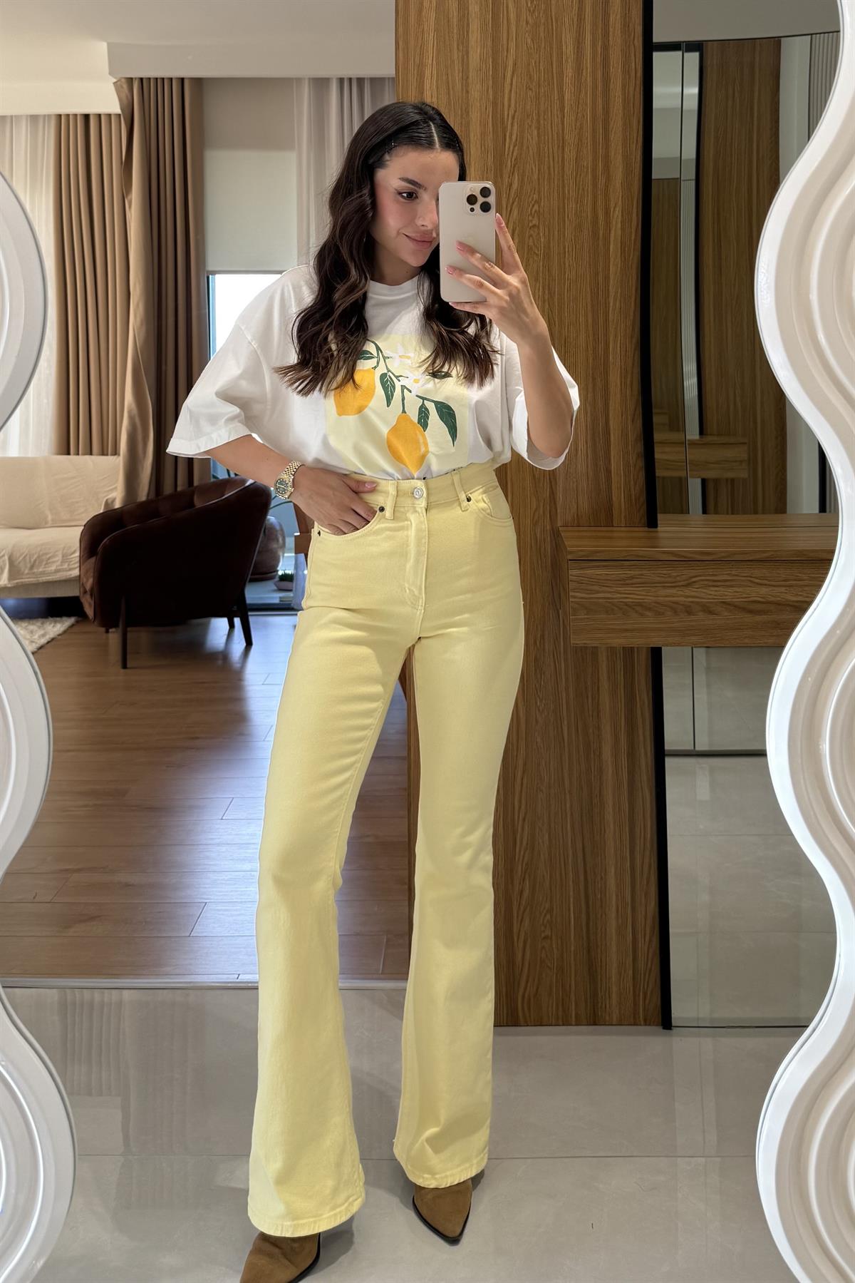 Beans Sarı İspanyol Jean