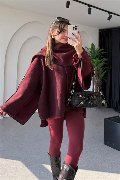 Beast Atkılı Bordo Ceket