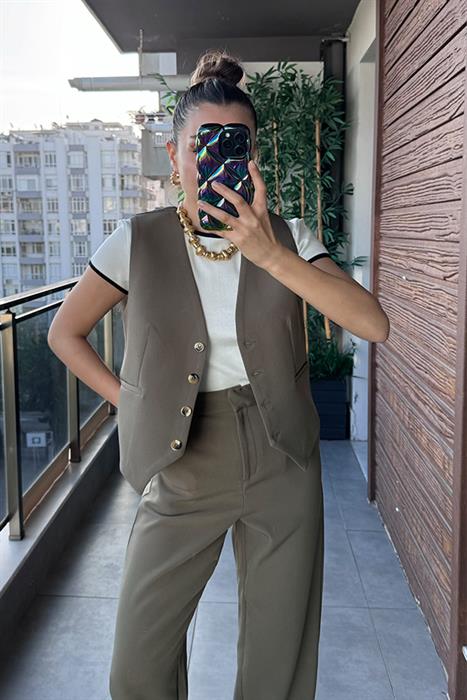 Beatriz Yelek Pantolon Takım - Haki