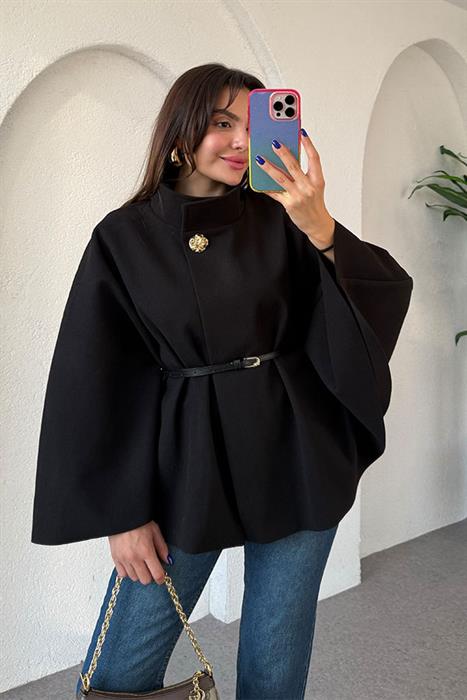 Becca Kemerli Siyah Panço