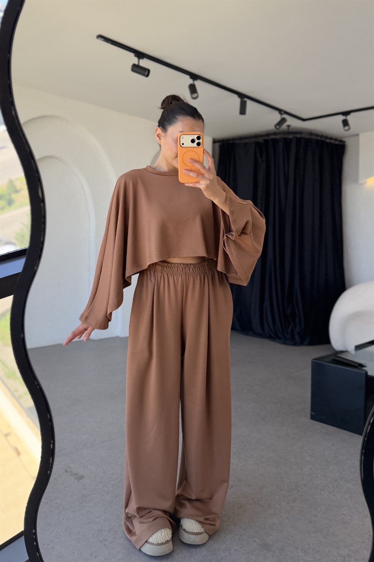 Belinda Camel Yarasa Kol Modal Takım