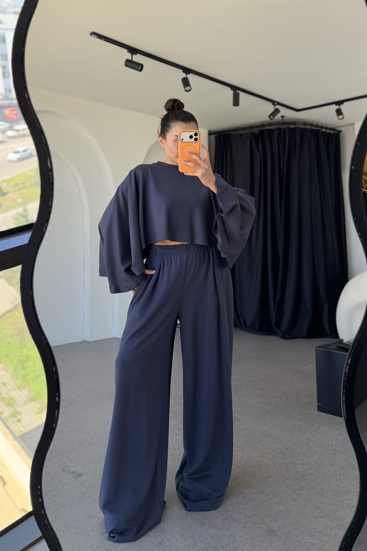 Belinda Füme Yarasa Kol Modal Takım