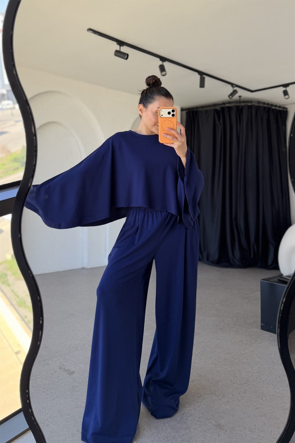 Belinda Lacivert Yarasa Kol Modal Takım